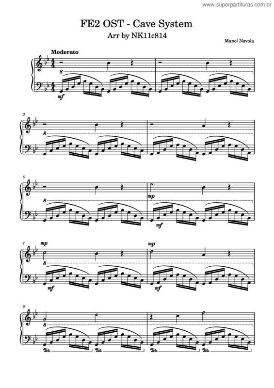 Partitura da música Flood Escape 2 Ost – Cave System