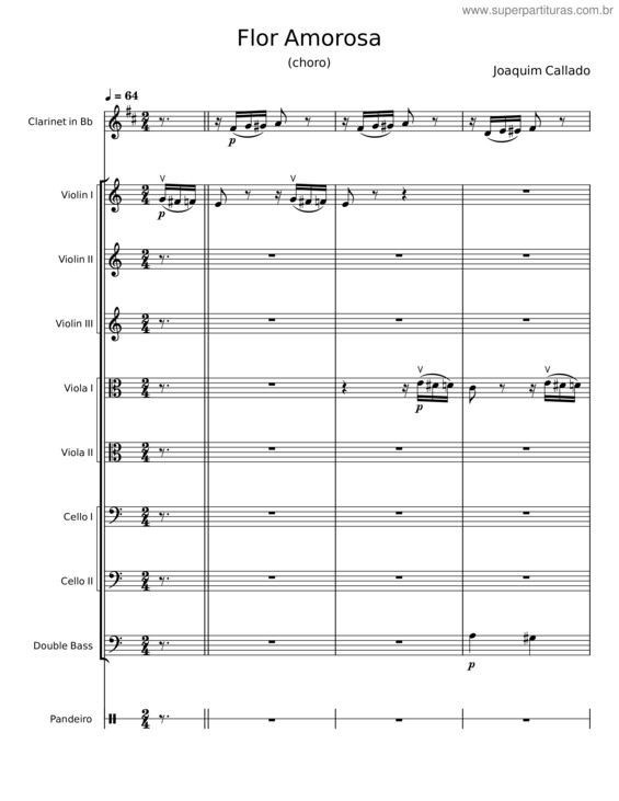 Partitura da música Flor Amorosa – Joaquim Callado v.4