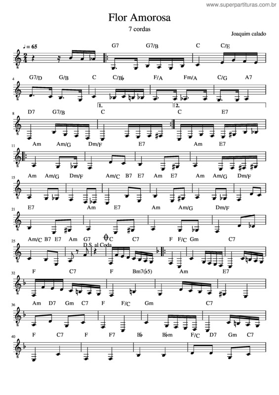 Partitura da música Flor Amorosa  Correto v.2