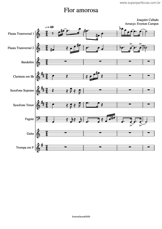 Partitura da música Flor Amorosa Grade