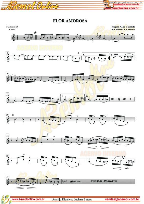 Partitura da música Flor Amorosa v.17