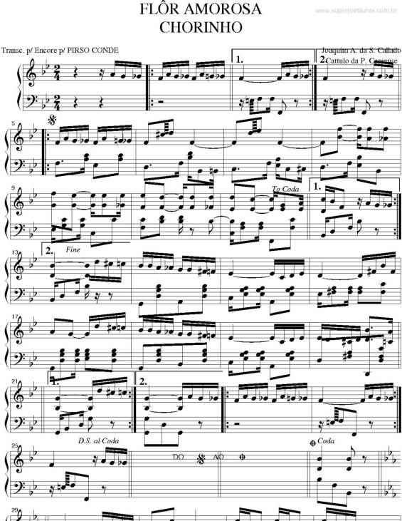 Partitura da música Flor Amorosa v.2