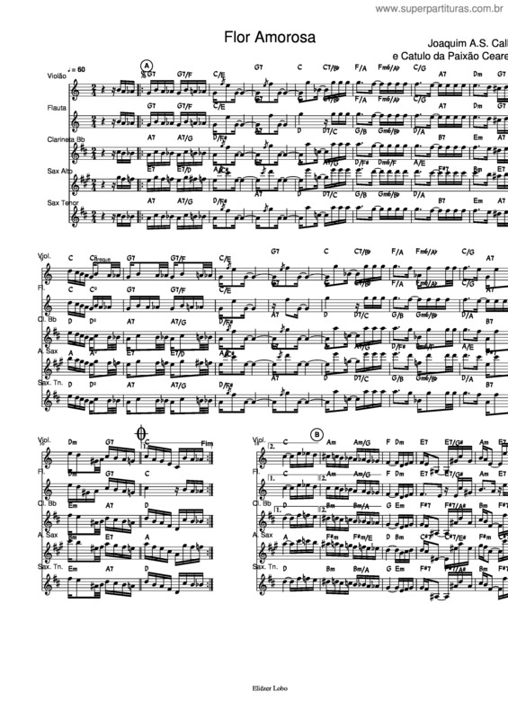 Partitura da música Flor Amorosa v.34