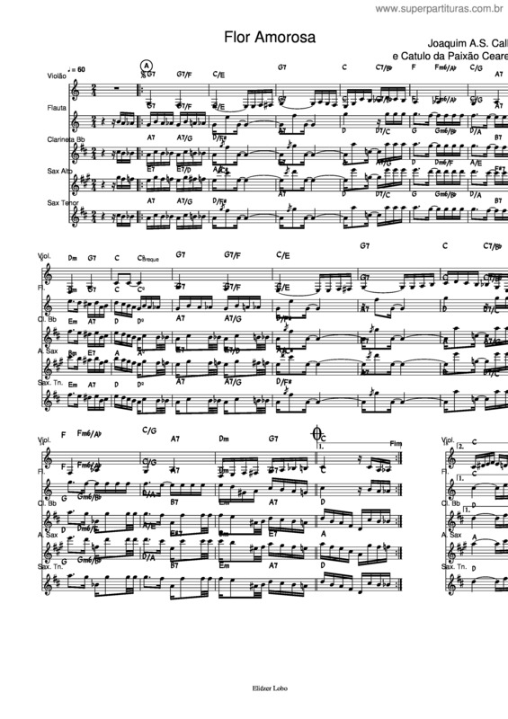 Partitura da música Flor Amorosa v.36