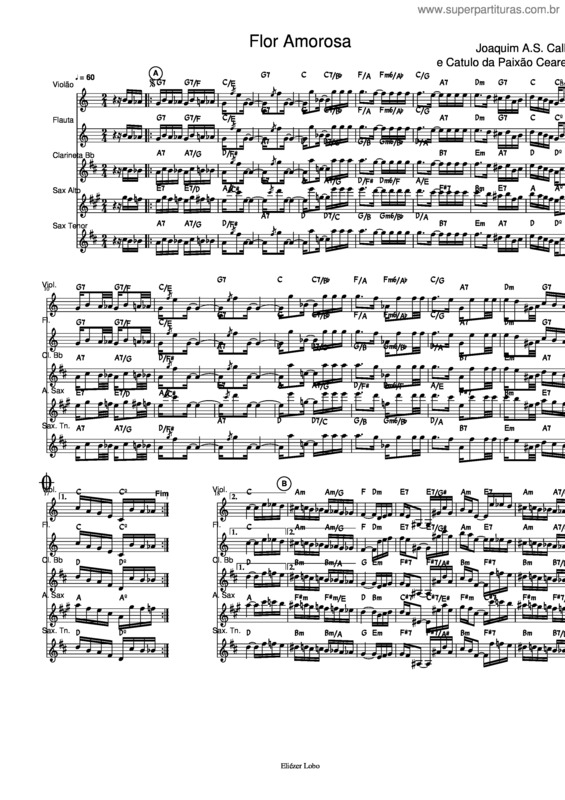 Partitura da música Flor Amorosa v.37