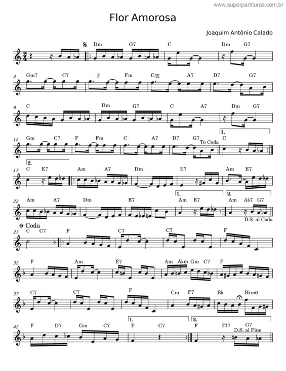 Partitura da música Flor Amorosa v.38