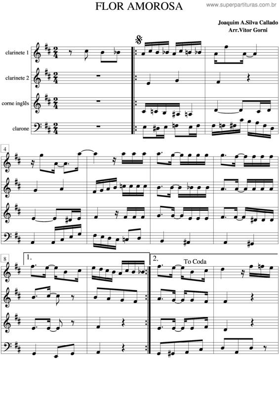 Partitura da música Flôr Amorosa v.6