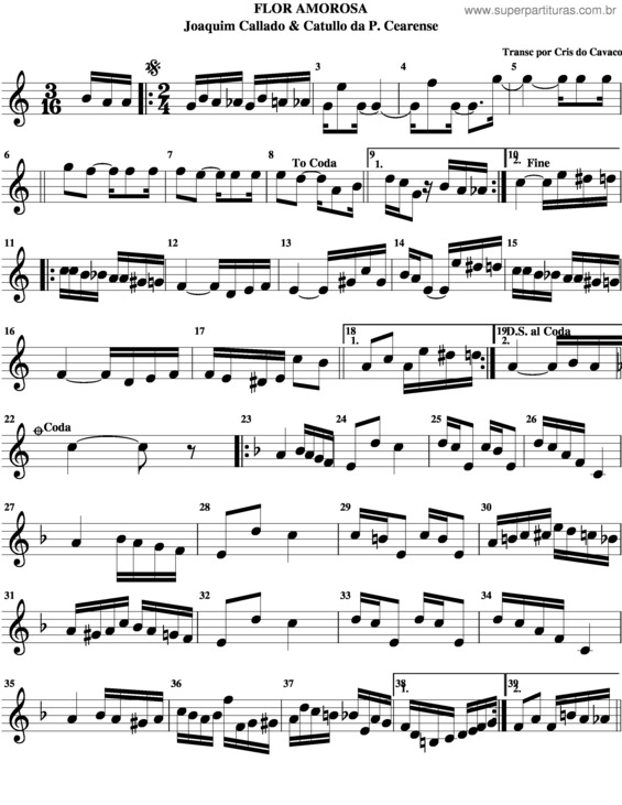 Partitura da música Flôr Amorosa v.8