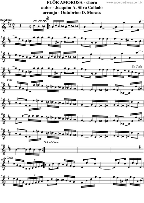 Partitura da música Flôr Amorosa v.9