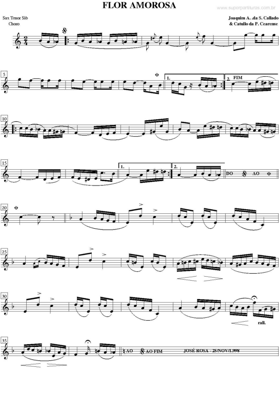 Partitura da música Flor Amorosa