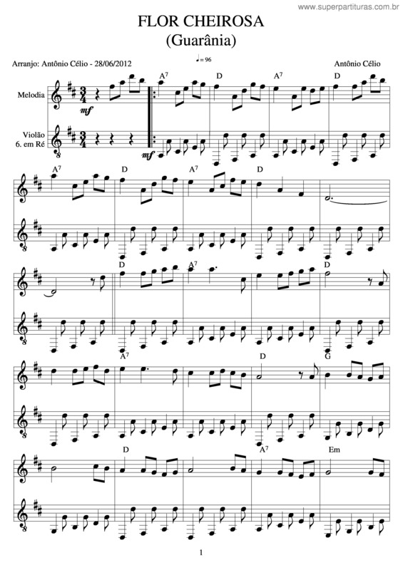 Partitura da música Flor Cheirosa