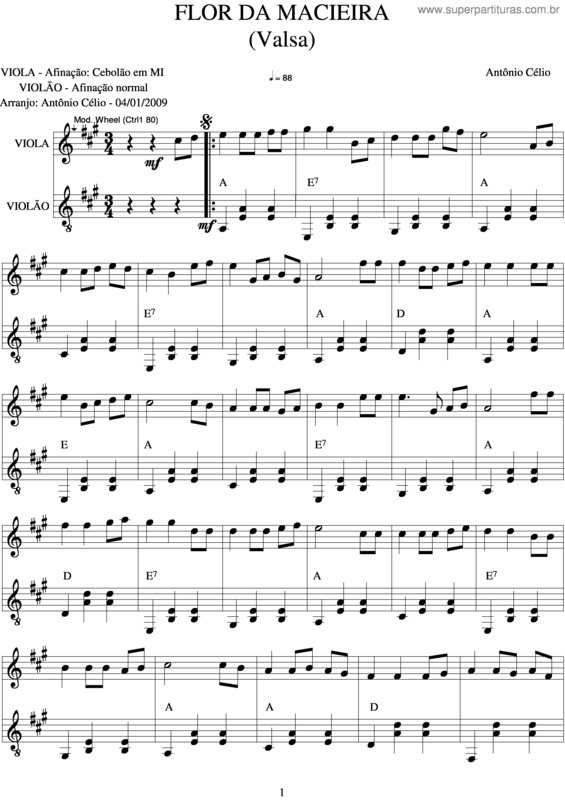 Partitura da música Flor Da Maciera