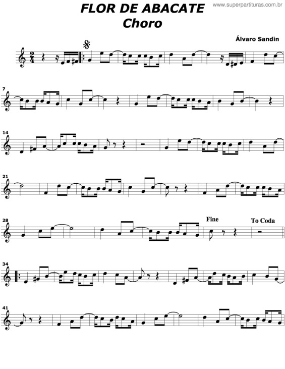 Partitura da música Flor De Abacate v.3