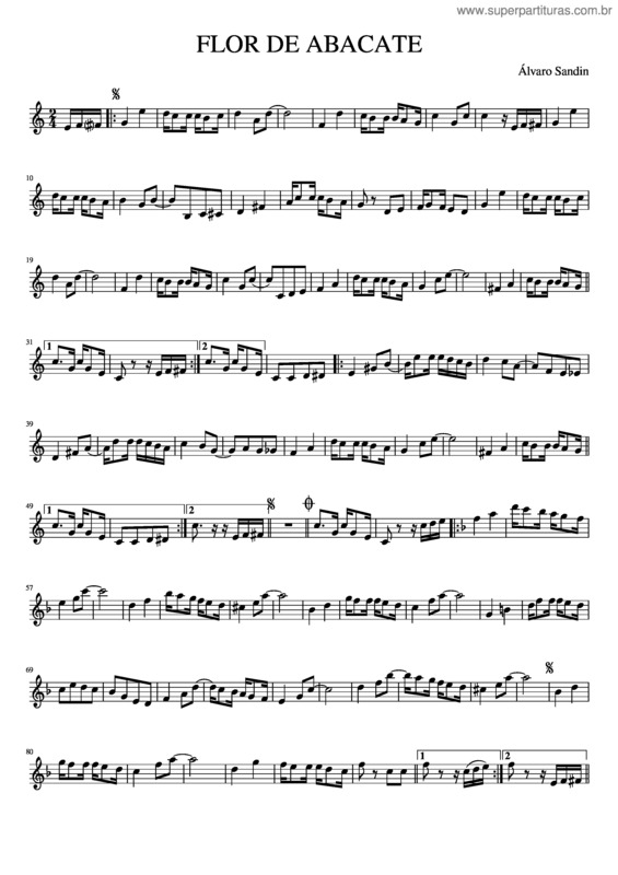 Partitura da música Flor De Abacate v.6