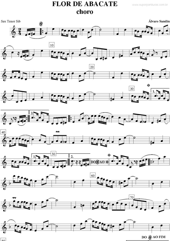 Partitura da música Flor de Abacate