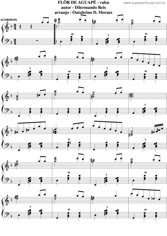 Partitura da música Flor De Águapé v.3