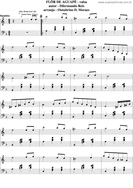 Partitura da música Flor De Águapé v.5