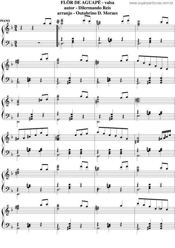 Partitura da música Flor De Águapé v.6