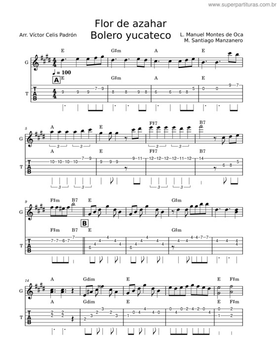 Partitura da música Flor De Azahar – Trova Yucateca 04 Flor De Azahar
