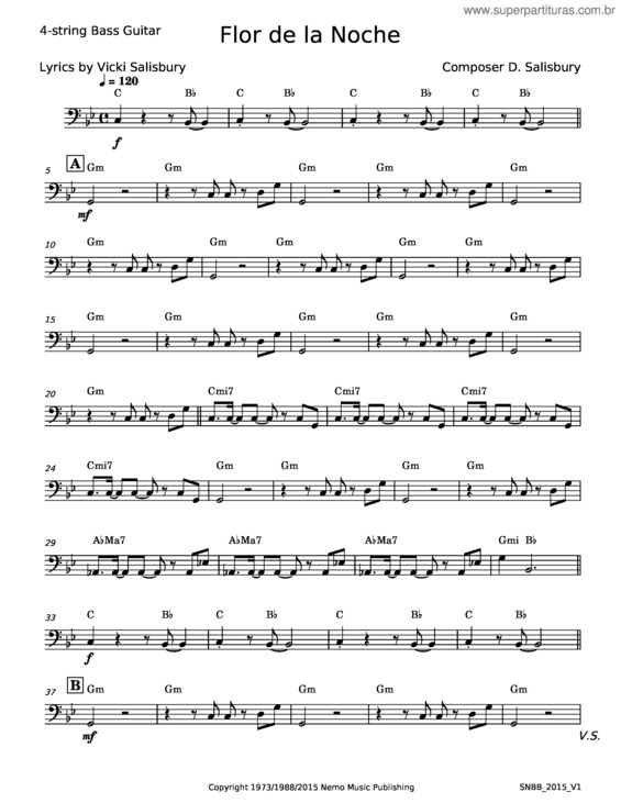 Partitura da música Flor De La Noche – Rollin D Salisbury