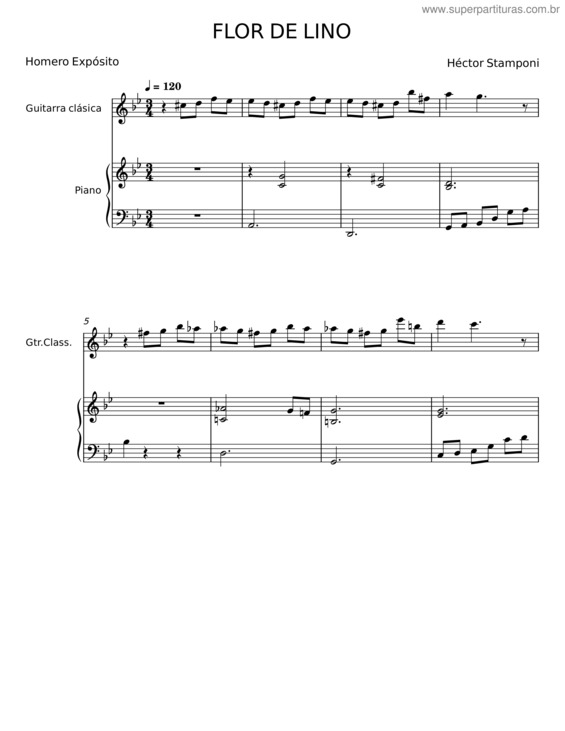 Partitura da música Flor De Lino – Enrique Francini / Héctor Stamponi