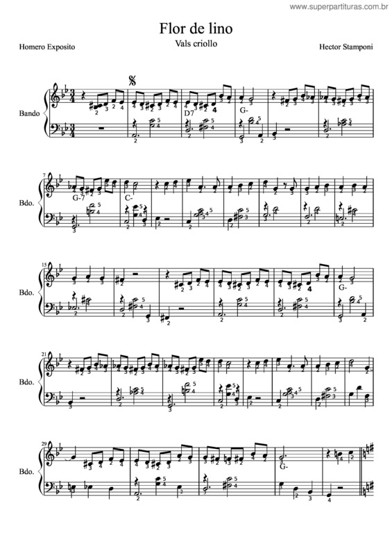 Partitura da música Flor De Lino v.2