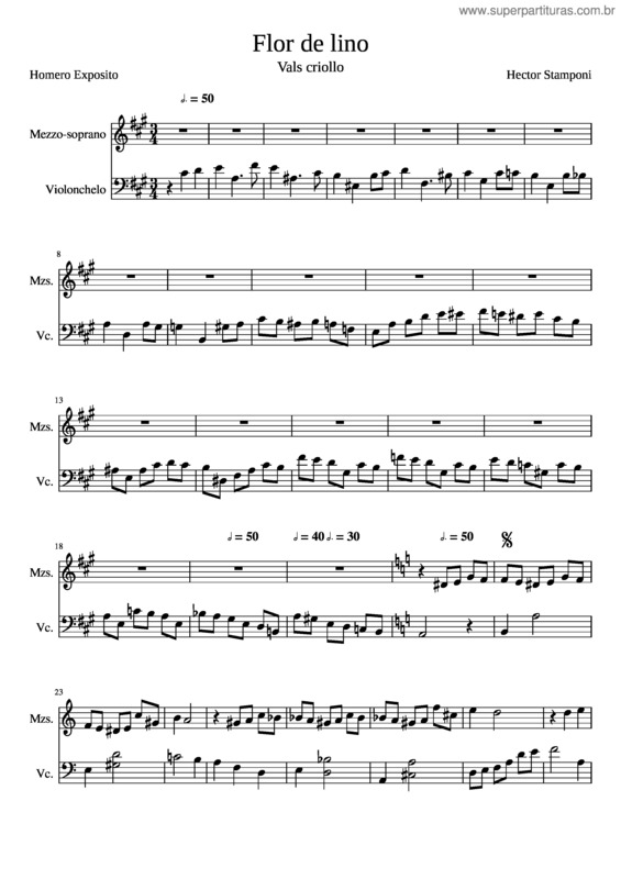 Partitura da música Flor De Lino v.3