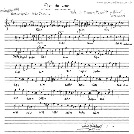 Partitura da música Flor De Lino