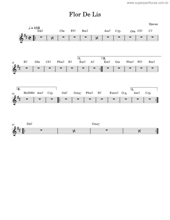 Partitura da música Flor De Lis Alto