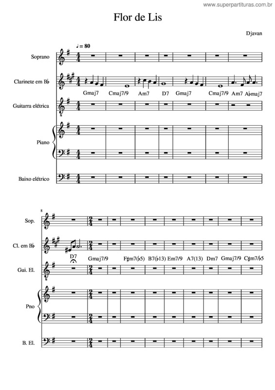 Partitura da música Flor De Lis Final