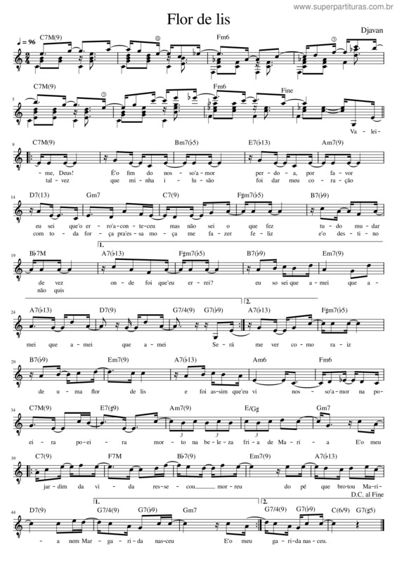 Partitura da música Flor De Lis v.13