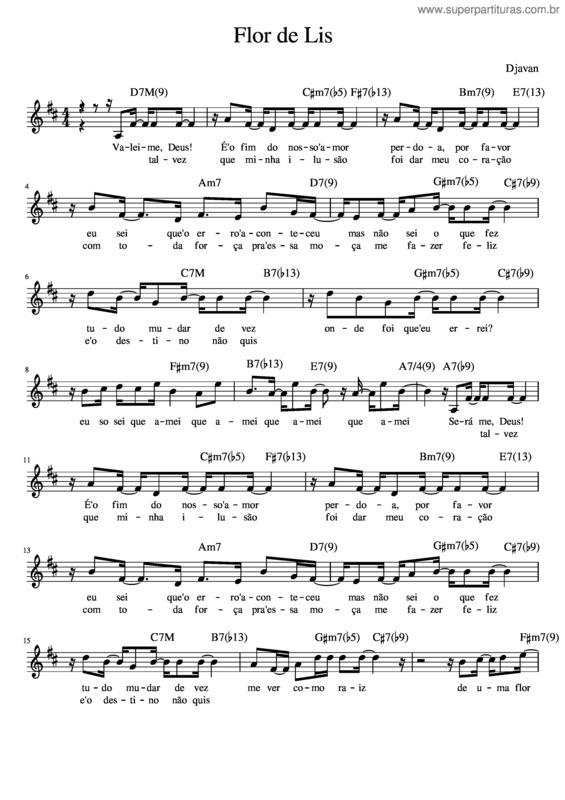 Partitura da música Flor De Lis v.14