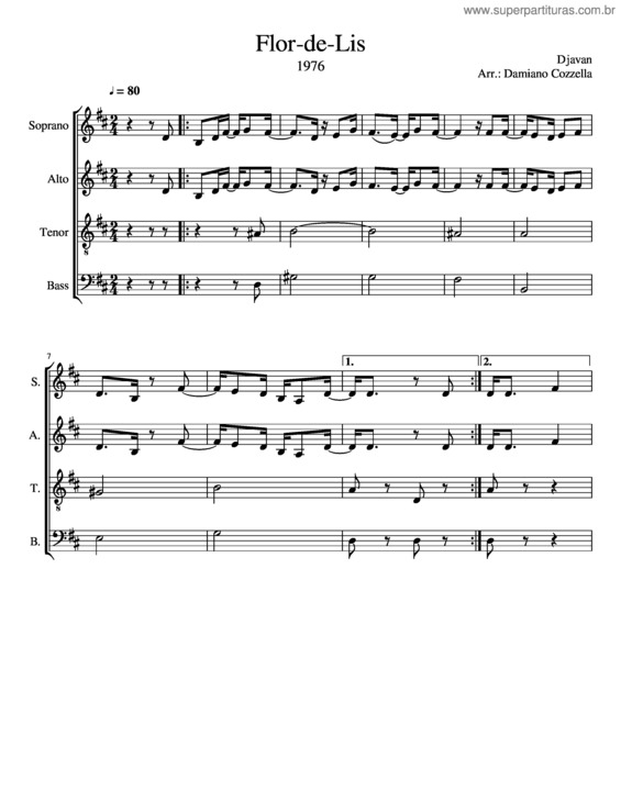 Partitura da música Flor De Lis v.17