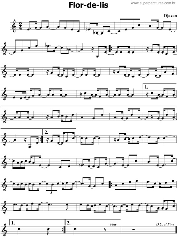 Partitura da música Flor De Lis v.2
