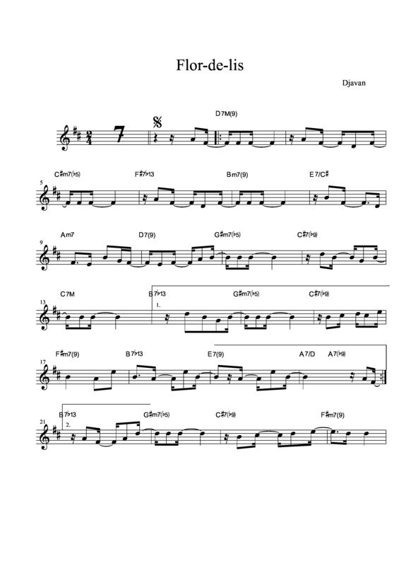 Partitura da música Flor de Lis v.5