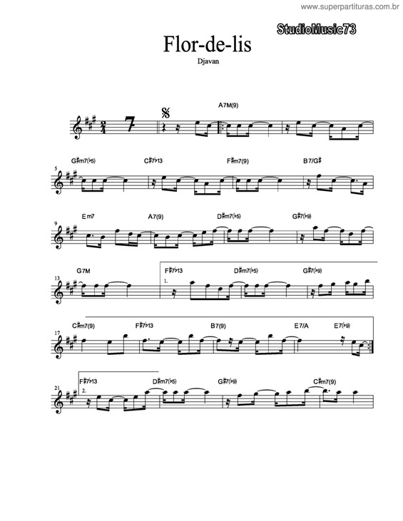 Partitura da música Flor-De-Lis