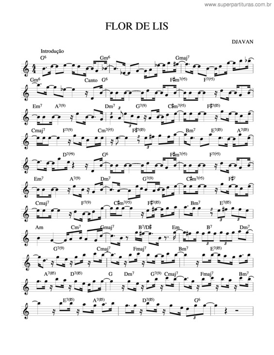 Partitura da música Flor De Liz