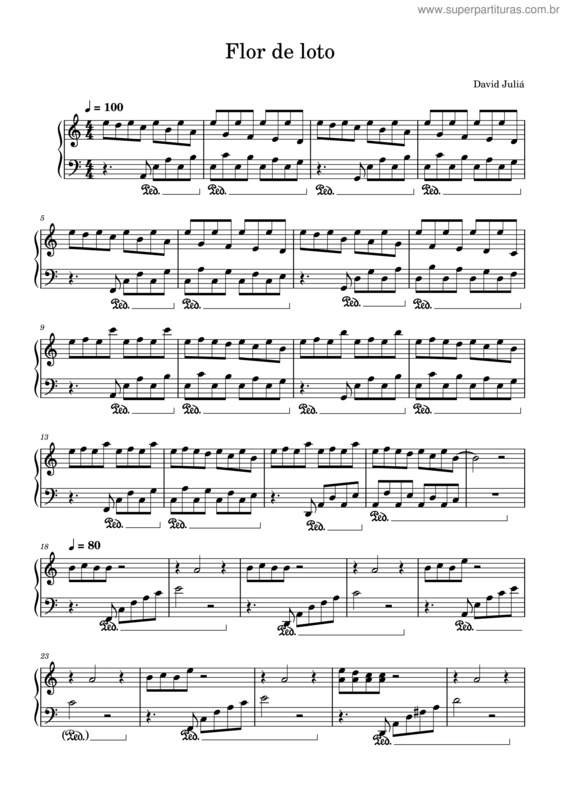 Partitura da música Flor De Loto – David Juliá