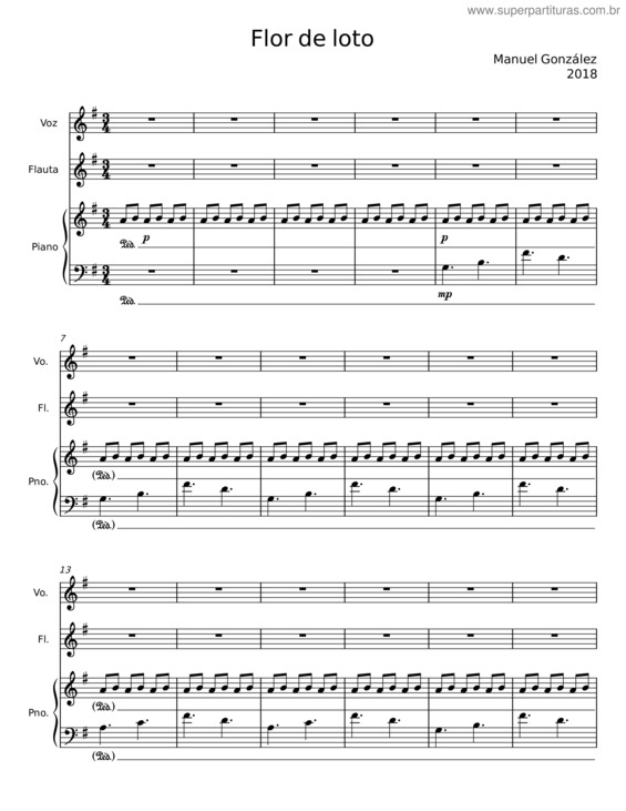 Partitura da música Flor De Loto – Manuel González