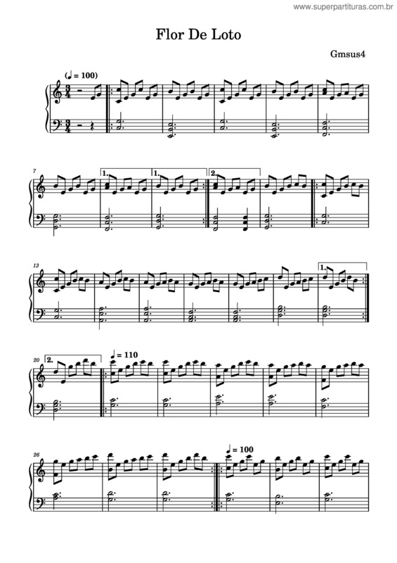 Partitura da música Flor De Loto v.3