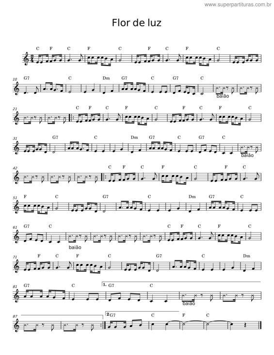 Partitura da música Flor De Luz
