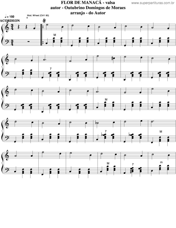 Partitura da música Flor De Manacá v.2