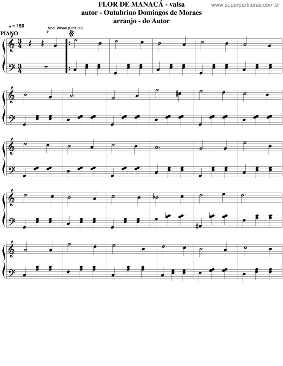 Partitura da música Flor De Manacá v.5