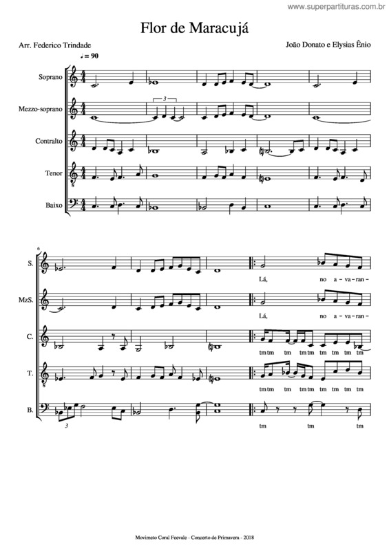Partitura da música Flor De Maracujá v.2