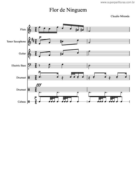 Partitura da música Flor De Ninguem