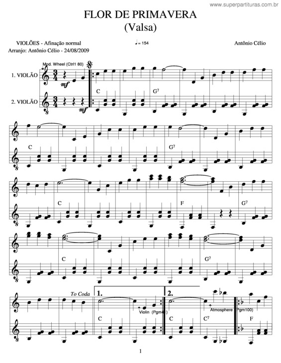 Partitura da música Flor De Primavera