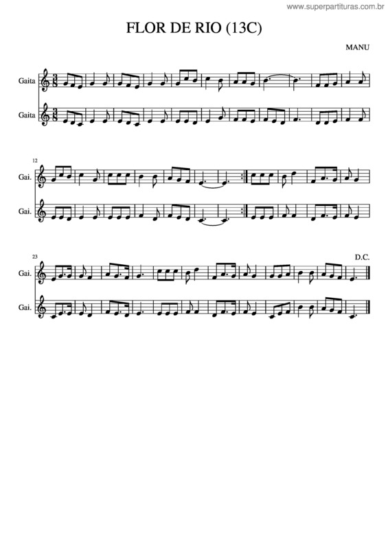 Partitura da música Flor De Rio 13C