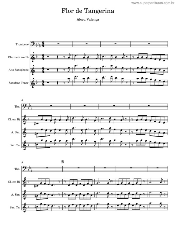 Partitura da música Flor De Tangerina – Alceu Valença