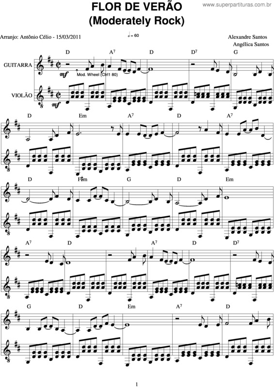 Partitura da música Flor De Verão