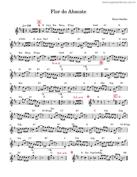 Partitura da música Flor Do Abacate Flor Do Abacate